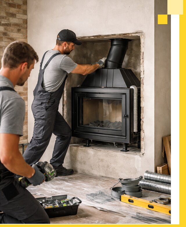 Установка каминных топок в Каменке: монтаж, подключение