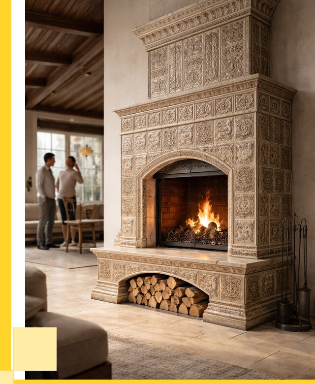 Купить изразцовый камин в Каменке от 252875 р. | ЭриданКам