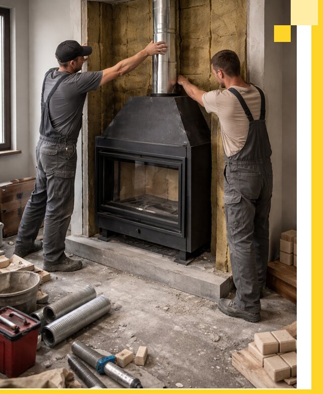 Изготовление и монтаж закрытых каминов в Каменке под ключ