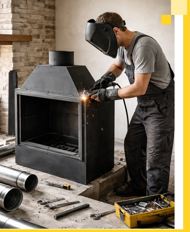 Продажа и установка металлических каминов в Каменке под ключ