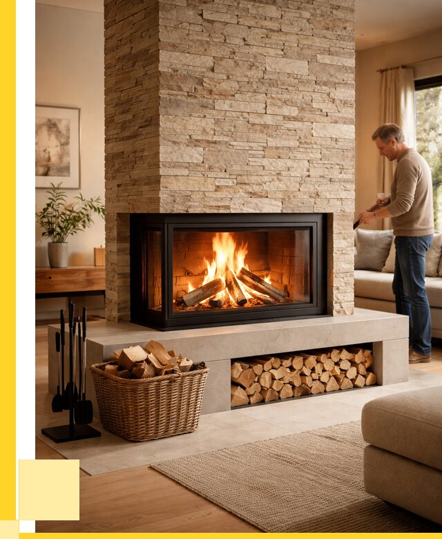 Дровяной камин под ключ в Каменке от 202300 р. | ЭриданКам