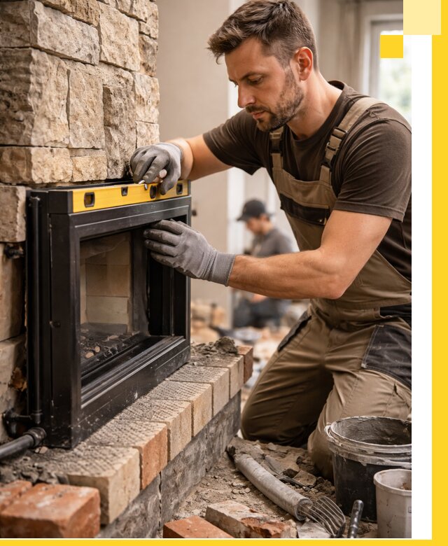 Дровяные камины под ключ в Каменке: монтаж, обустройство