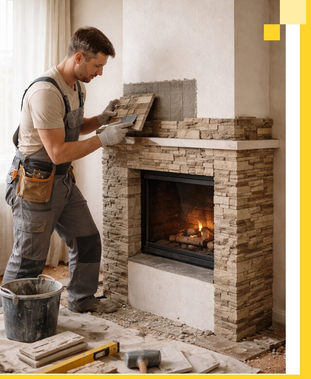 Изготовление и монтаж каминов для дома под ключ в Каменке