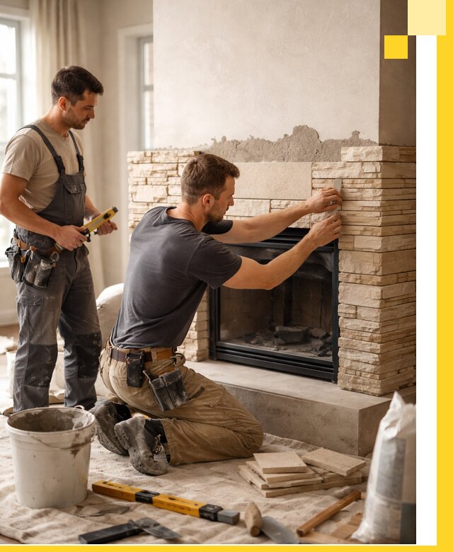 Установка и монтаж каминов для загородного дома в Каменке