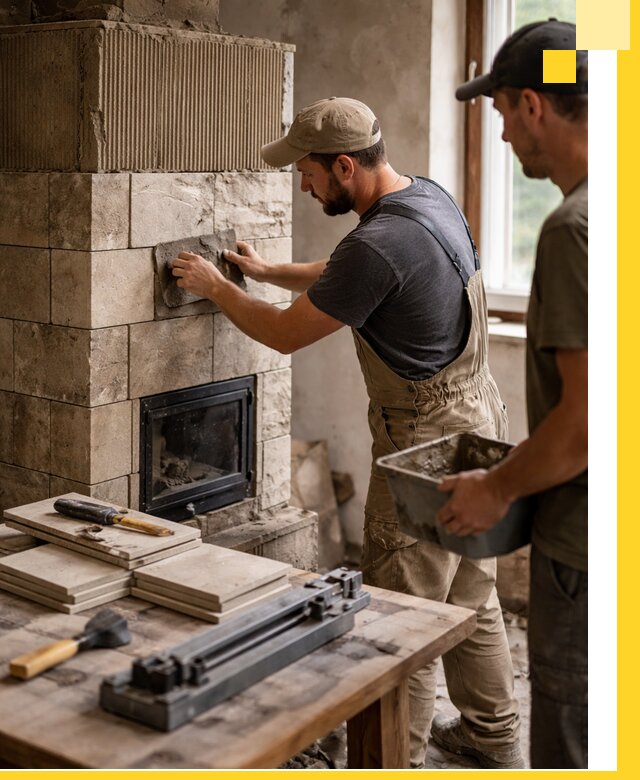 Профессиональная облицовка печей в Каменке: керамика и камень