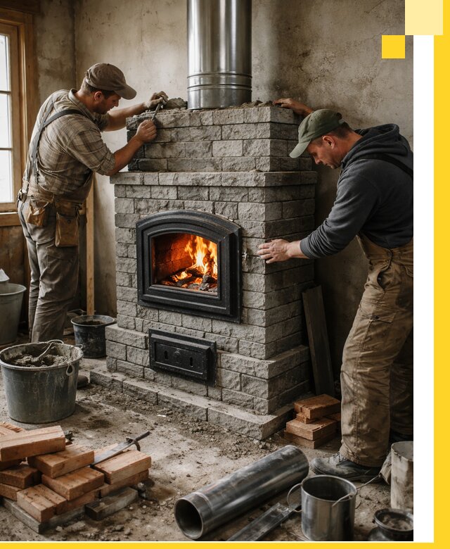 Производство, поставка и монтаж дровяных печей в Каменке