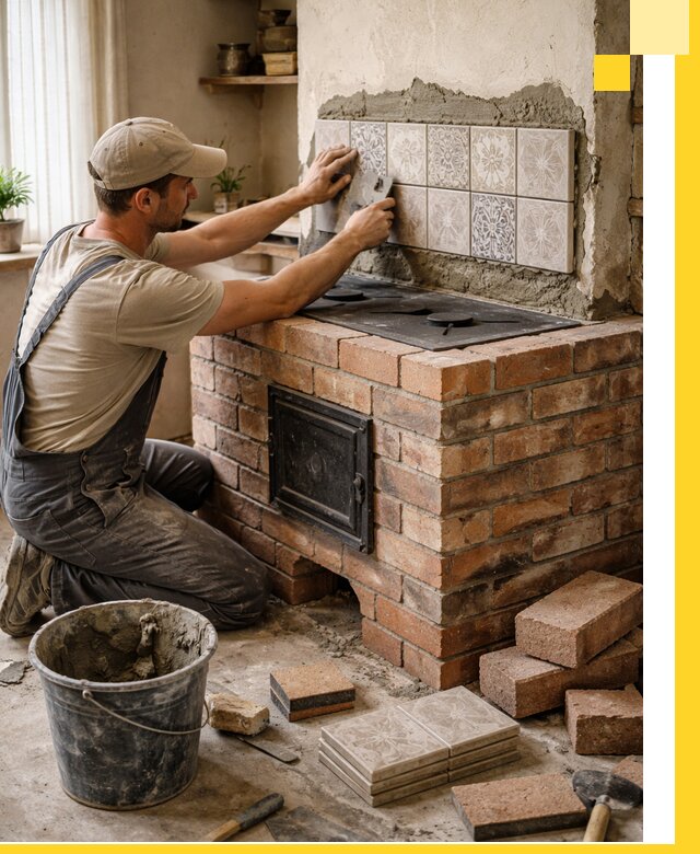 Печи с плитой на заказ монтаж гарантия и сервис в Каменке