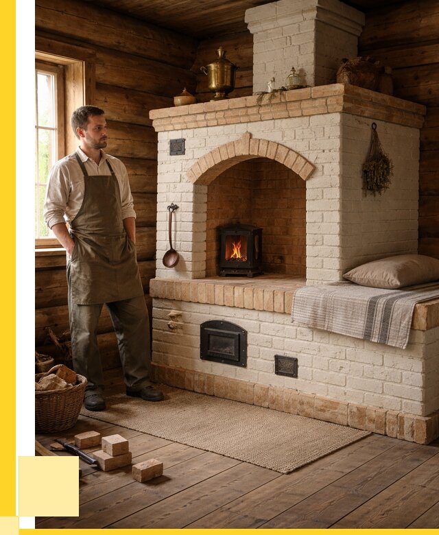 Русские печи с лежанкой под ключ в Каменке от 151725 р. ЭриданКам