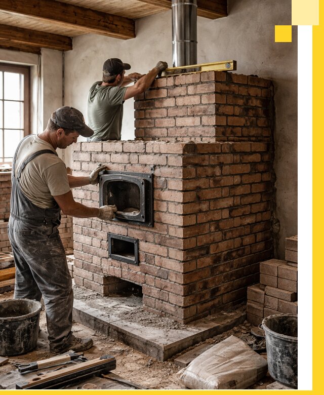 Печи для загородного дома под ключ в Каменке — монтаж и сервис