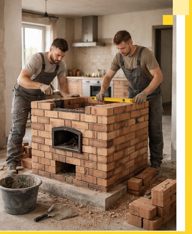 Установка и монтаж печей в частном доме в Каменке под ключ