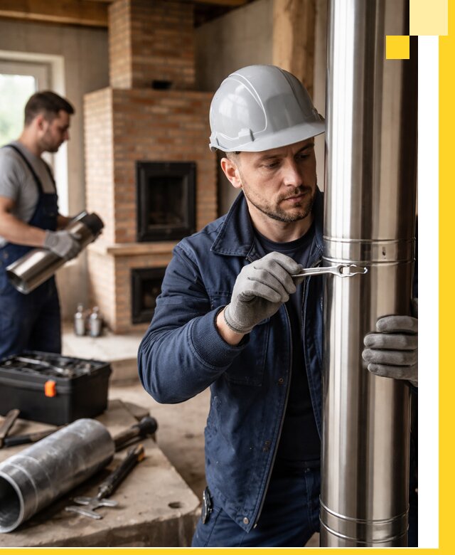 Профессиональный монтаж дымоходов для печей в Каменке