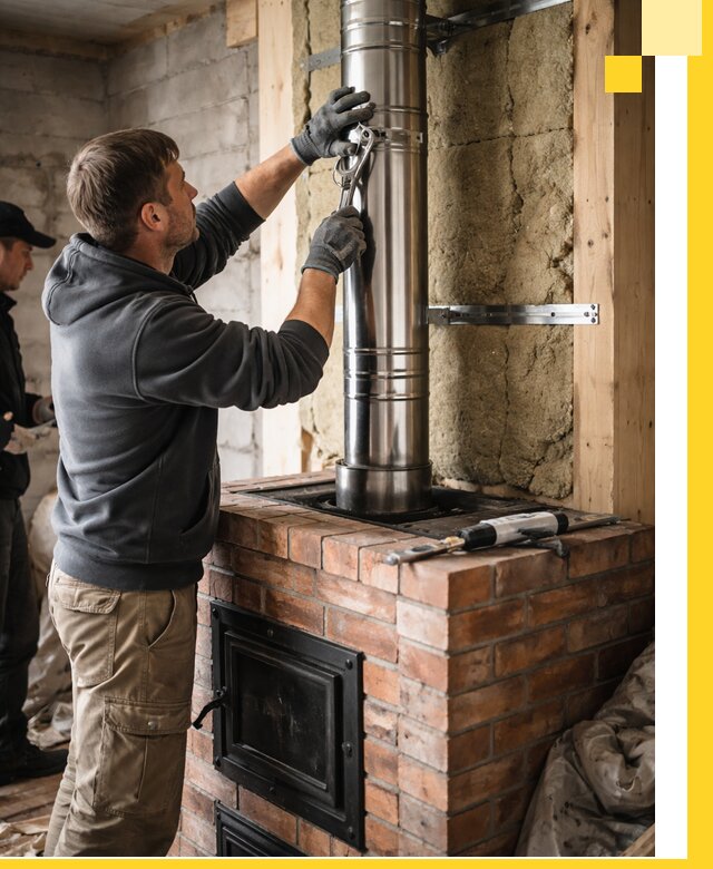 Изготовление и монтаж печей и дымоходов под ключ в Каменке