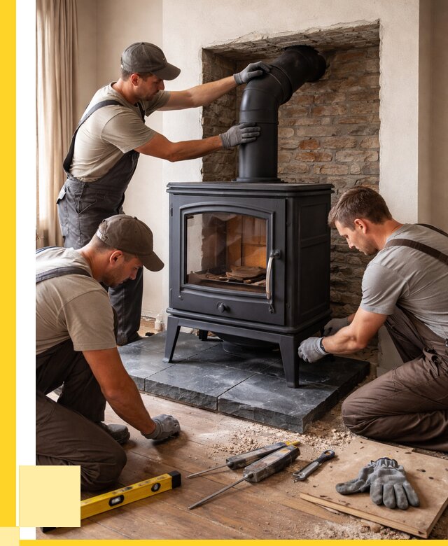 Монтаж печи камина в частном доме в Каменке от 25288 р. | ЭриданКам