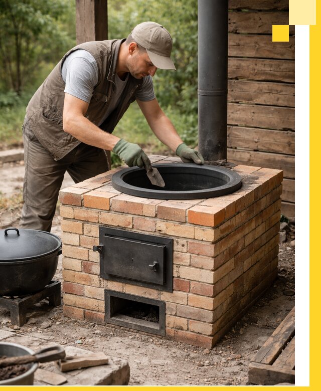 Изготовление и установка печей для казана в Каменке под ключ