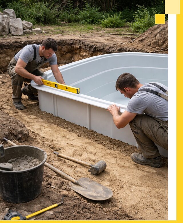 Производство и установка пластиковых бассейнов в Каменке под ключ