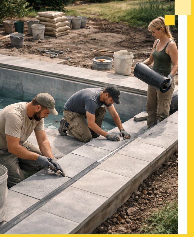 Строительство и монтаж уличных бассейнов под ключ в Каменке