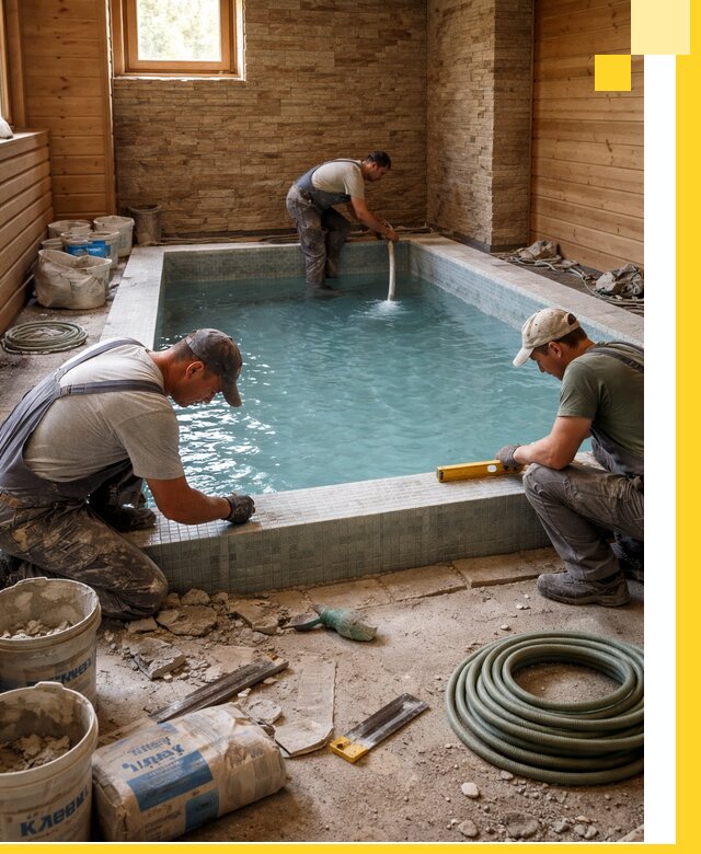 Проектирование и строительство бассейнов для бани в Каменке