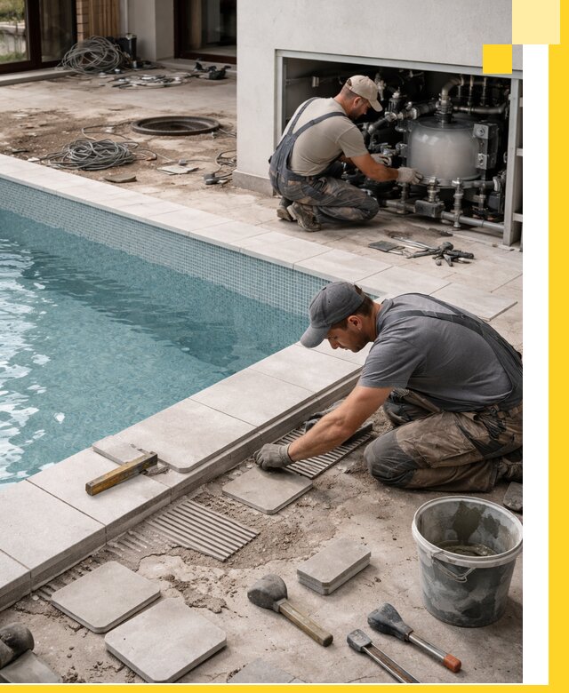 Строительство и монтаж бассейнов в коттедже в Каменке