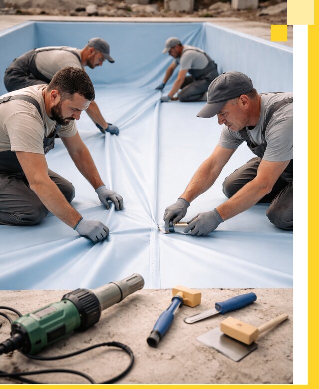 ПВХ пленка для бассейнов с монтажом и гарантией в Каменке