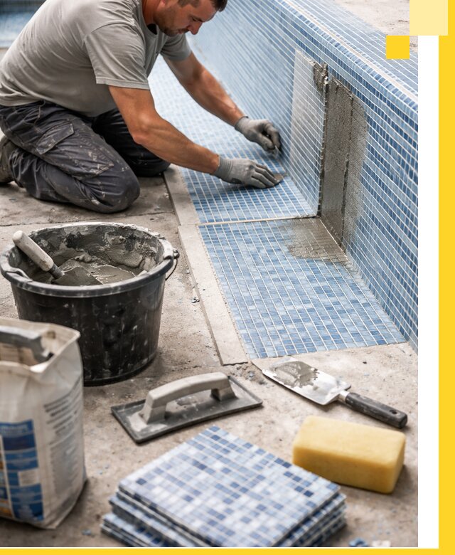 Укладка и ремонт мозаики для бассейнов под ключ в Каменке