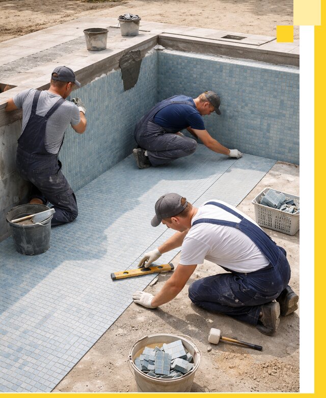 Укладка и установка плитки для бассейнов под ключ в Каменке