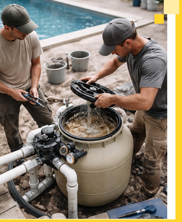 Установка и обслуживание песочных фильтров для бассейнов в Каменке