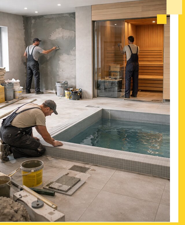 Проектирование и строительство сауны с бассейном в Каменке