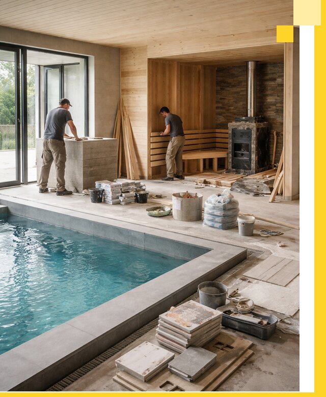 Проектирование и строительство бань с бассейном в Каменке