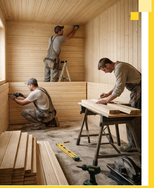 Обшивка саун в Каменке из натуральной древесины под ключ