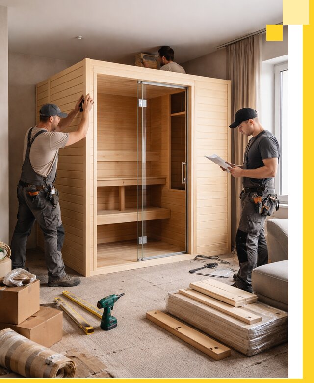 Установка и благоустройство саун в квартире в Каменке