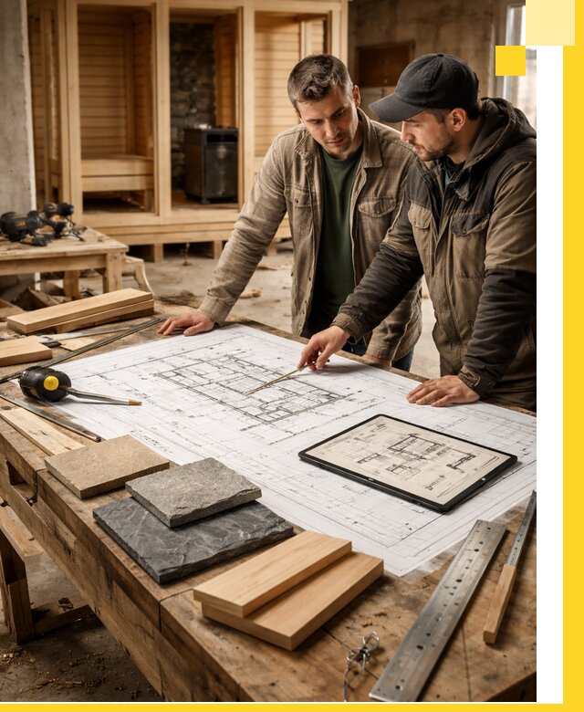 Проекты бань под ключ и планы строительства в Каменке