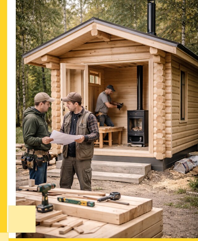 Монтаж бань под ключ в Каменке — от 202300 р. | ЭриданКам