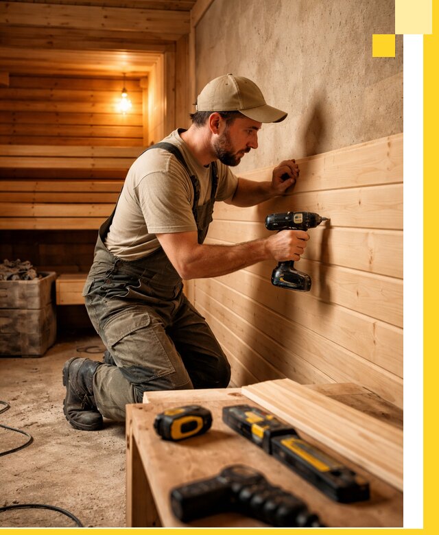 Профессиональная внутренняя отделка бани в Каменке под ключ