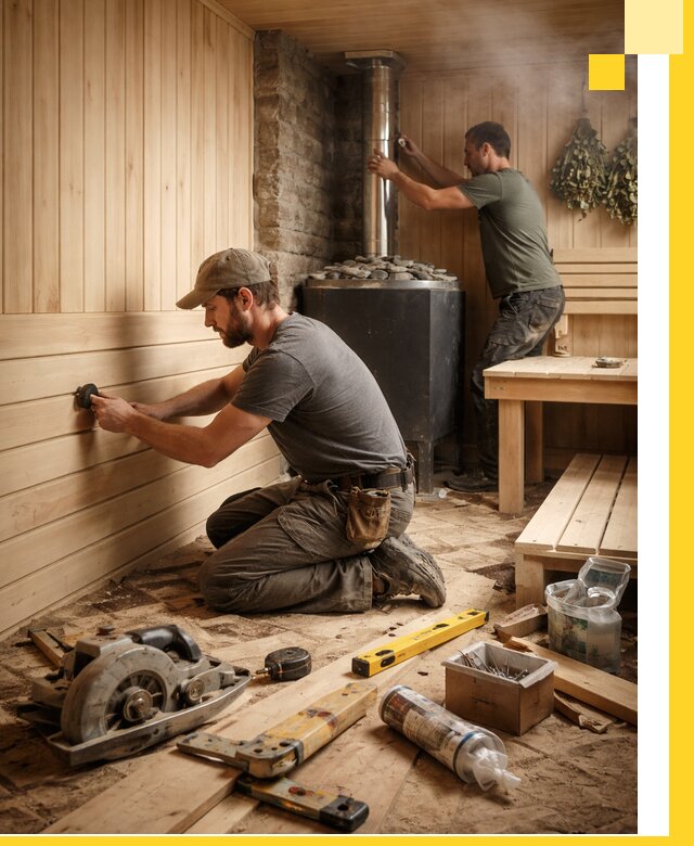 Полное строительство и оснащение парных под ключ в Каменке