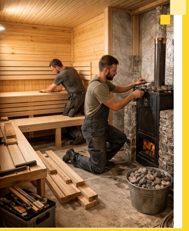 Дизайн и строительство интерьеров бань под ключ в Каменке