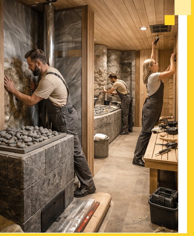 Строительство бань и SPA процедур в Каменке под ключ и отделкой