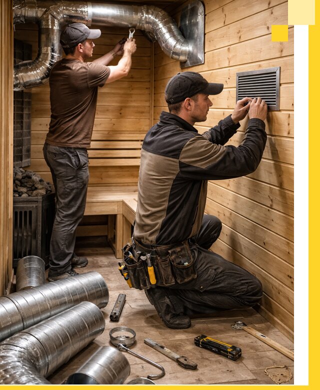 Проектирование и монтаж вентиляции бани в Каменке под ключ