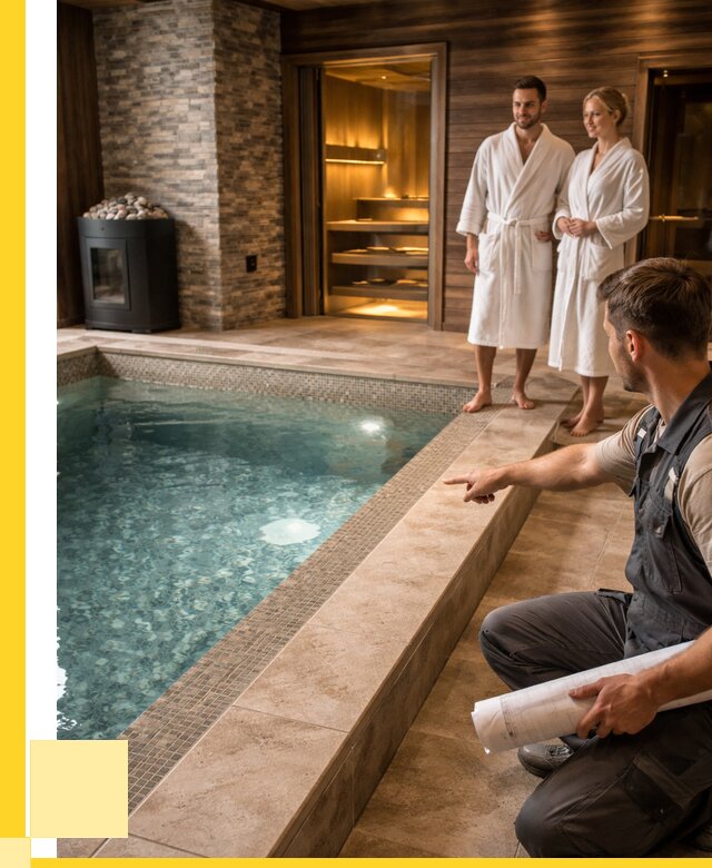 Проект бани с бассейном под ключ в Каменке от 65748 р. | ЭриданКам