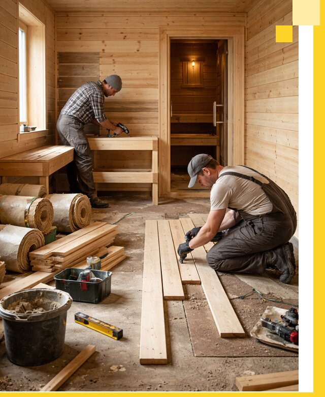 Индивидуальный проект бани с комнатой отдыха под ключ в Каменке