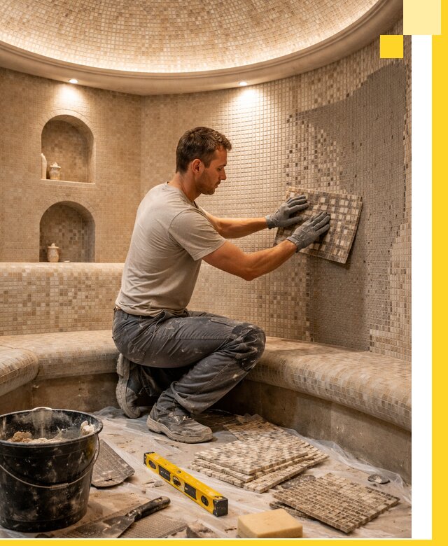 Устройство и монтаж домашнего хамама под ключ в Каменке