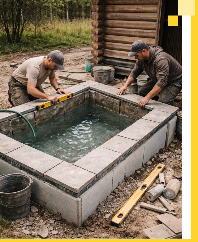 Изготовление и установка холодных купелей под ключ в Каменке